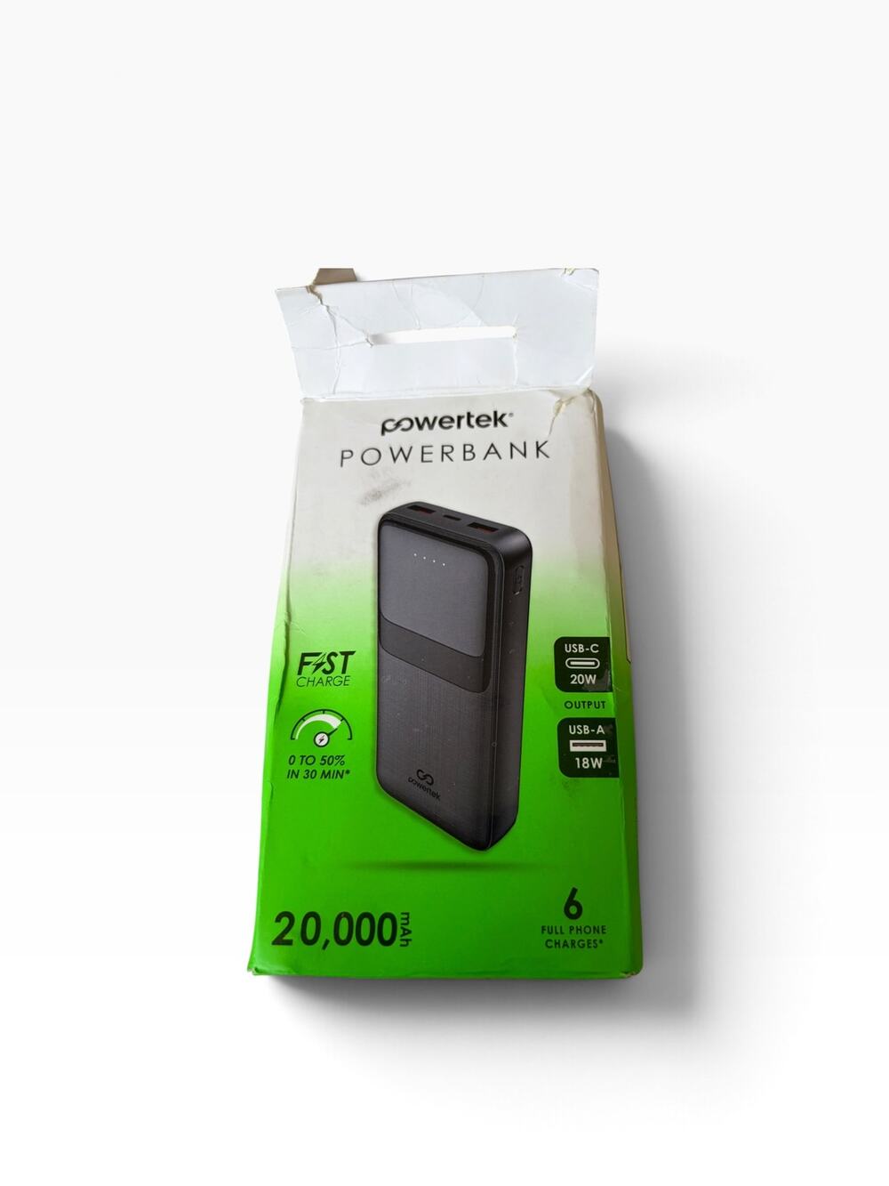 Powertek Portable Charge High Capacity 20W USB-C Fast Charging Power Bank